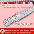 Vivboo Vinyl Coated Galvanized Steel Wire Rope 3 16  Pvc Covered 50ft  Silver