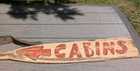 Vintage Lodge Rustic Woods Trade Sign Wooden Paddle Oar Arrow Cabins  Original 