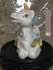Vtg Ceramic Little Happy Rainbow Unicorn Figurine Hand Painted