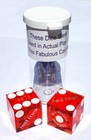 Genuine Red Rock Las Vegas Casino Craps Dice Pair Red Polished Matching Numbers