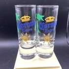 Pair Of Vintage 4 25  Corona Extra Beer Shot Glasses-palm Tree   Sun Vacation