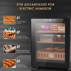 50l Electric Humidor Cigar Cooler With Spanish Cedar Wood Shelves  300 Capacity