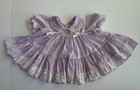 Vintage Dolls   Darlings Baby Dress 12m Lavender Floral Lace Puff Sleeve Usa