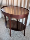 Vintage Mersman 6988 Tiered Mahogany Oval Side Table End Accent Shelf