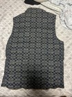 Coach Signature Canvas Down Vest Gray brown Leather Pockets Full Zip Size 50
