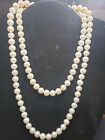 Vintage Pearl Necklace 14 Kt Clasp 9mm Pearls  36  Length Gorgeous  