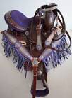 Horse Saddle Western Barrel Racing Riding Trail Leather Tooled Carved 12-18 Inch