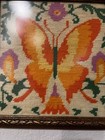 Vintage Framed Butterfly Embroidery Crewel