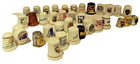 Awesome Vintage Thimble Lot 35 Porcelain Wood Metal China Nice Assortment