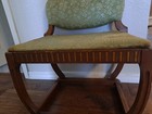 Vintage Wood Upholstered Vanity Bench Stool Chair Sewing Gossip Antique  Unique 