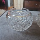 Two Antique Glass Vanity Dresser Powder Jar No Lids