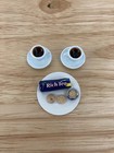 1 12 Dollhouse Miniature Set 2 Cups Of Coffee With An Open Pack Of Tea Biscuits
