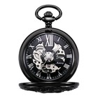 Vintage Pocket Watch Mechanical Double Cover Hollow Case Skeleton Steampunk D   