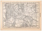 Wyoming State Map Yellowstone Wind River Basin Railroads 1910 Antique Map