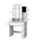 Small Makeup Vanity Desk W  Mirror Adjustable Lights Jewelry Foam Storage Drawer