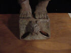 Vintage African Art Benin Bronze Male  Statue 18 5  Long-13 Lb Nigeria-free Ship