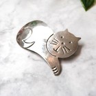 Vintage Sterling Silver 925 Cartoon Kitty Cat Design Brooch Pin 2 25   11g 