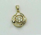 2 00ct Round Cut Vvs1 Diamond Flower Pendant 14k Yellow Gold Over 18  Free Chain