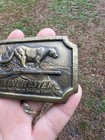 Vintage Winchester Indiana Metal Craft Brass Belt Buckle Cougar Mountain Lion