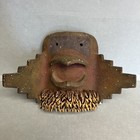 Kachina Mask Wall Hanging Clay Pottery Art Hand Signed A r  Bass