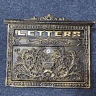 Ornate Black   Gold Floral Scroll Wall Mount Mailbox Metal Letter Decorative Box