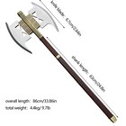 Dwarf Battle Axe  Stainless Steel Blade steel Core Wood Grain Woven Handle 
