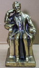 Vintage Pair Of Abraham Lincoln Sitting Book Ends Cast Metal  Approx  7 