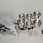 Pottery Barn Christmas Silver Buck Deer Candle Holder 12  Holiday Decor Lot Of 2