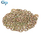 Binder Transport Chain G80 Steel 7100lbs Tow Chain 3 8in    20ft With Grab Hooks