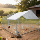 Large Outdoor Metal Chicken Coop 13  10  6ft Spacious Poultry Cage Galvanized    