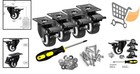 2-inch Polyurethane Caster Wheels Set Of 4 Heavy Duty Swivel With Brake