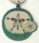 Vintage Florida Souvenir Sand Dollars One Sided Metal Keychain Keyring By Pcf