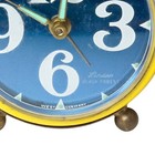 Vintage Linden Black Forest Round Yellow Blue Travel Alarm Clock Working Read
