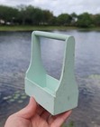 Set Of 4 Antique Style Green Mint Wood Caddy  4 25  X 2 25  X 5 25 