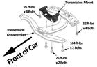 Torque Engine Motor Transmission Mount For 93-11 Impreza 2004-12 Subaru Sti Wrx