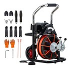 100ft X 3 4 Inch 750 W Auto Feed Sewer Snake Drain Cleaner Machine W 10 Cutters