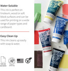 Water-soluble Block Printing Ink Set     4 Bold Colors With Satiny Finish - 1 25