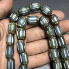 Vintage Venetian Chevron Glass Bead Necklace Old African Trade Beads