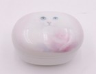 Otagiri White Persian Cat Trinket Jewelry Box Japan Roses Oval Bob Harrison Cute