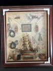 Vintage Nautical Maritime Boat -wooden Shadow Box Wall Hanging Diorama  