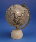 Decorative World Globe On Heavy Marble Base   Antique Aesthetic Atlas Globe    