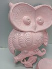 2 Vintage Sexton Owls Cast Metal Wall Art 1970s Green   Yellow Retro Hanging Set