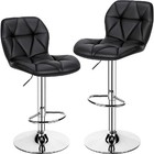 Adjustable Faux Leather Bar Stools Set Of 2 Modern Swivel Ergonomic Comfortable