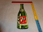 Vintage Seven Up Glass Bottle Die-cut 7up 15  Porcelain Metal Soda Gas Oil Sign 