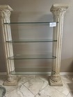 Greek Column Stone And Glass Shelves bookshelves  Great Condition 