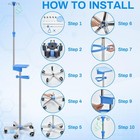 Thyle Iv Pole With Wheels Tray Stand Portable 4 Hooks 5 Wheel Iv Fluid Bag Stand