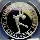 Yugoslavia 1983 Figure Skater Silver 100 Dinara  Pcgs Pr66 Proof Olympics