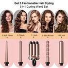 5in1 Curling Wand Set Hair Crimper Iron Curler With Temp Display For Women