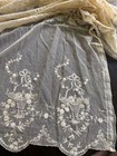 Antique 1920s Normandy Lace Ivory Net Lace Cotton Lawn Inserts Twin Sz Canopy