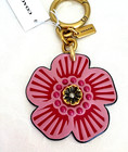 Coach Tea Rose Bag Charm Key Chain In Pink   Gold Hardware Great Gift New Tags